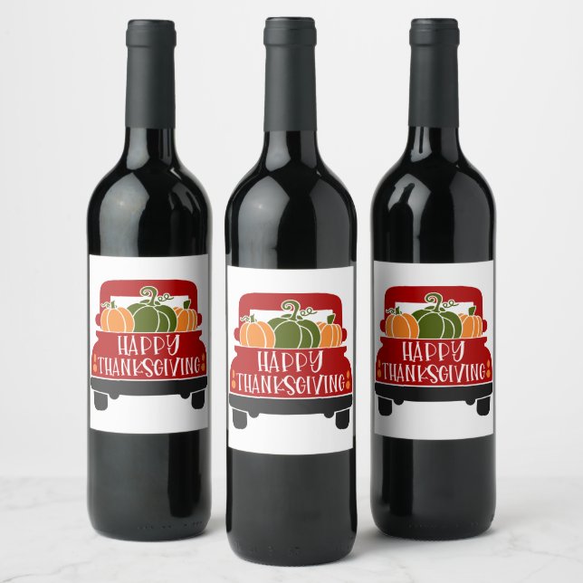 Thanksgiving Truck Wine Label (Bottles)