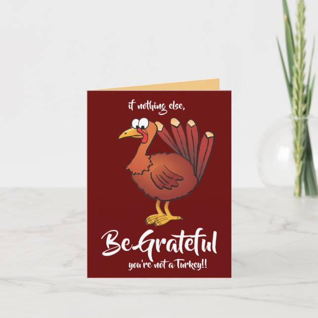 Thanksgiving Turkey 20 grateful 3dk Thank You Card (Front)