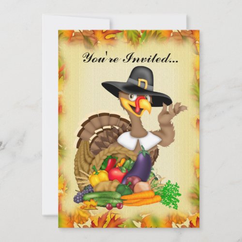 Thanksgiving Turkey add words Invitation