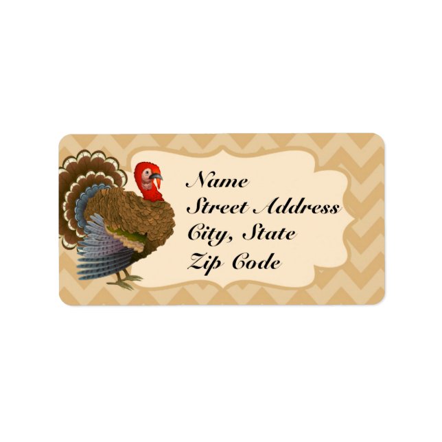 Thanksgiving Turkey Address Labels Personalize (Front)