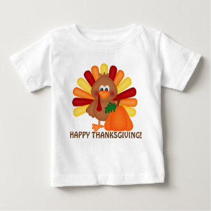 NEW Little Turkey Kids Baby T-shirts Bodysuits Thanksgiving Day Newborn-Kids