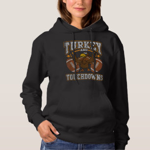 Thanksgiving Turkey And Touchdowns Football Men Ki Hoodie