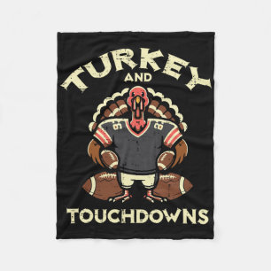 Thanksgiving Turkey And Touchdowns Footbyll Men Bo Fleece Blanket