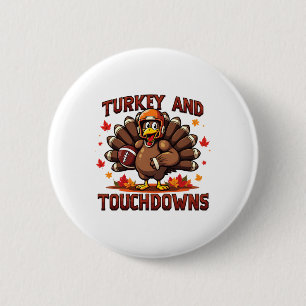 Thanksgiving Turkey And Touchdowns Footll Player 1 Button
