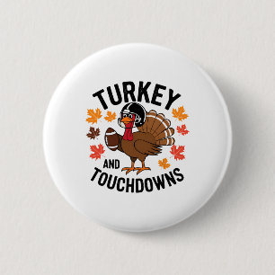 Thanksgiving Turkey And Touchdowns Footll Player 2 Button