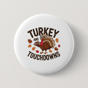 Thanksgiving Turkey And Touchdowns Footll Player 3 Button