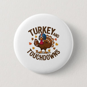 Thanksgiving Turkey And Touchdowns Footll Player 4 Button