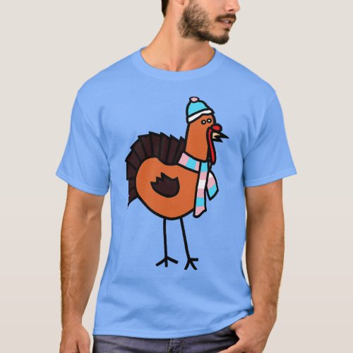 Thanksgiving Turkey and Transgender Pride Flag Hat T_Shirt