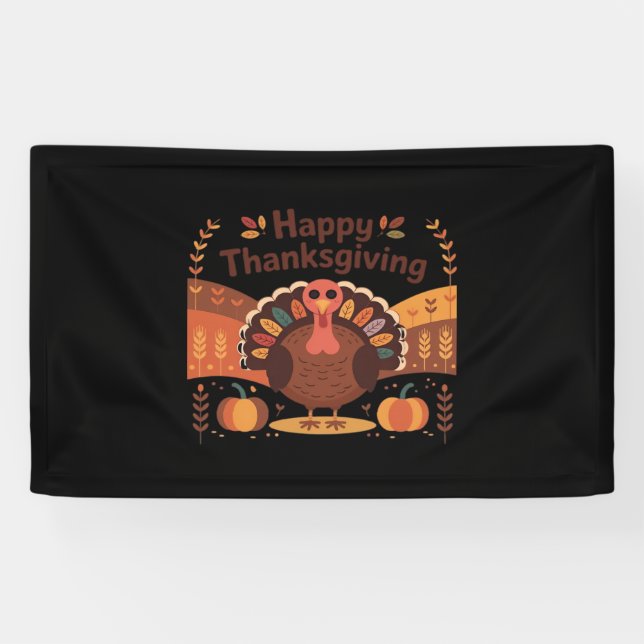 Thanksgiving Turkey – Autumn Holiday Classic Class Banner (Horizontal)