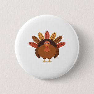 Thanksgiving Turkey – Autumn Holiday Classic Class Button