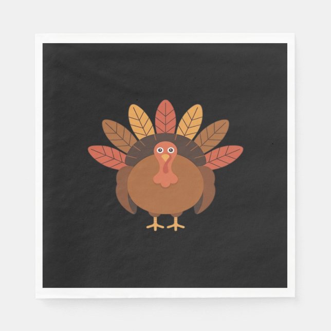 Thanksgiving Turkey – Autumn Holiday Classic Class Napkins (Front)