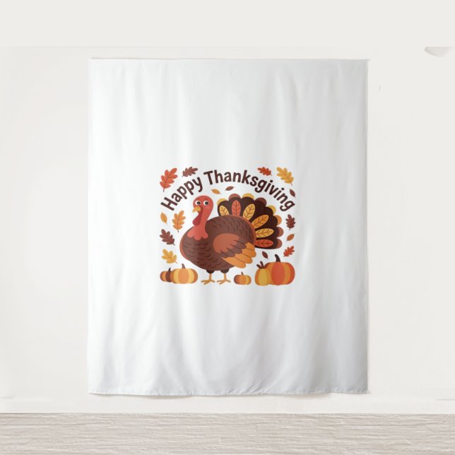 Thanksgiving Turkey – Autumn Holiday Classic Overs Tapestry (Front)