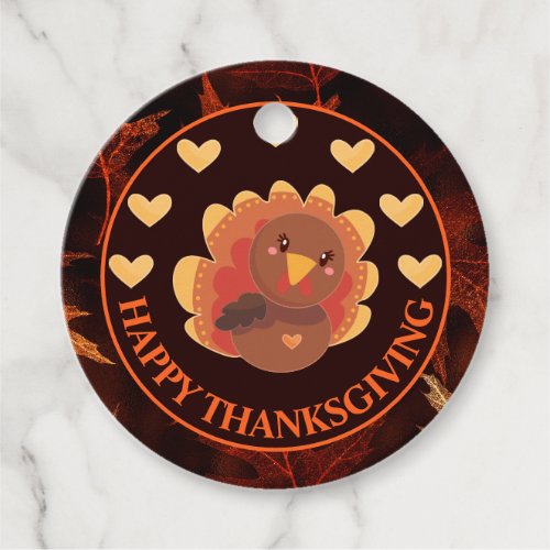 Thanksgiving Turkey Autumn Leaves Favor Tags