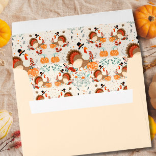 Thanksgiving Turkey Autumn Pattern Envelope