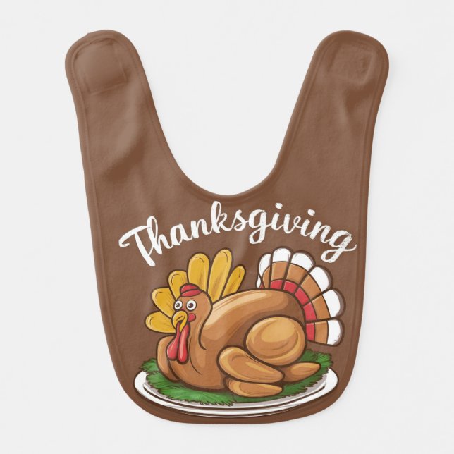 Thanksgiving Turkey Baby Bib (Front)