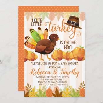 Thanksgiving Turkey Baby Shower Invitation Invite by PerfectPrintableCo at Zazzle