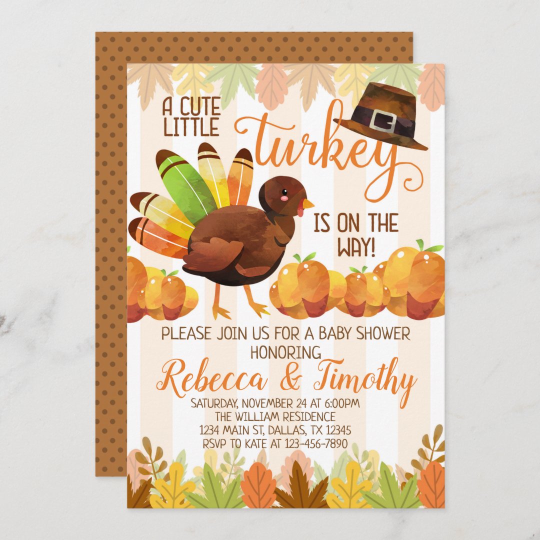 Thanksgiving Turkey Baby Shower Invitation Invite | Zazzle