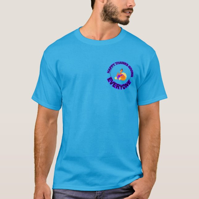 Thanksgiving Turkey Basic Dark T-Shirt (Front)