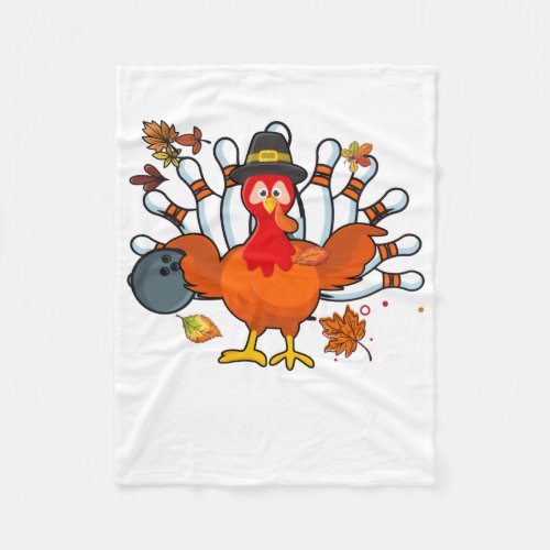 Thanksgiving Turkey Bowling Ball Fleece Blanket