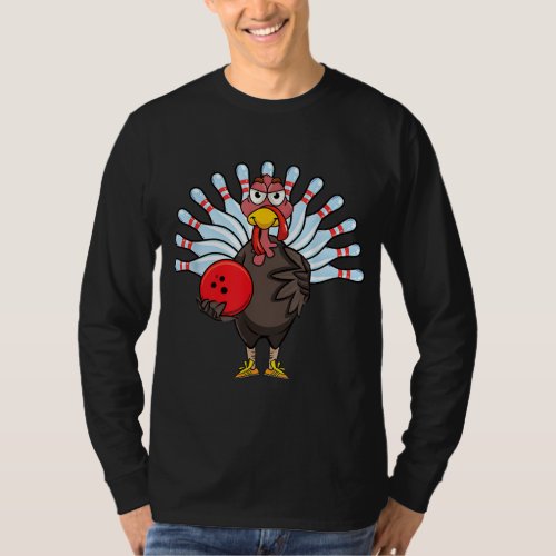 Thanksgiving Turkey Bowling Pin Matching Team Gift T_Shirt