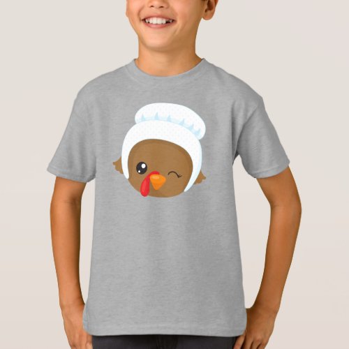 Thanksgiving Turkey Brown Turkey Pilgrim Bonnet T_Shirt