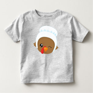 Thanksgiving Turkey, Brown Turkey, Pilgrim Bonnet Toddler T-shirt