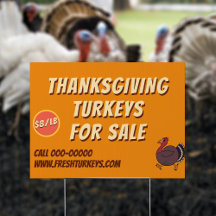 Thanksgiving Turkey Business Outdoor Sign