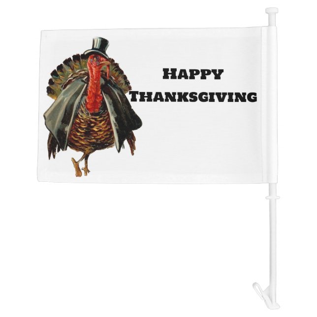 THANKSGIVING TURKEY car flag (Back)