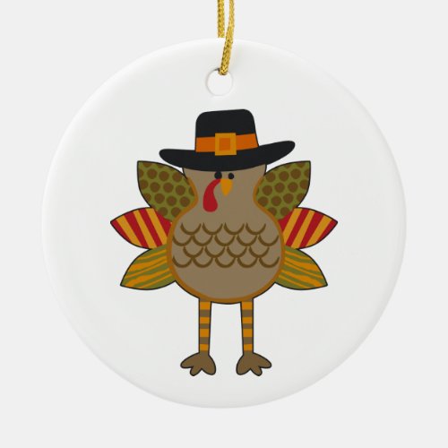 Thanksgiving Turkey Ceramic Ornament