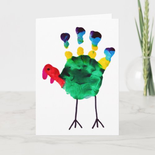 Thanksgiving Turkey Child Art Holiday Card