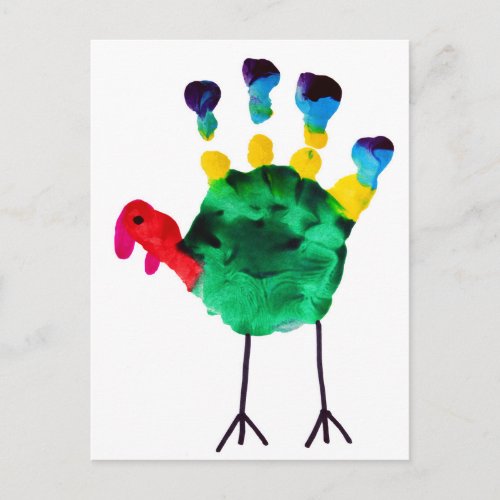 Thanksgiving Turkey Child Art Holiday Postcard