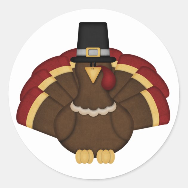 Thanksgiving Turkey Classic Round Sticker