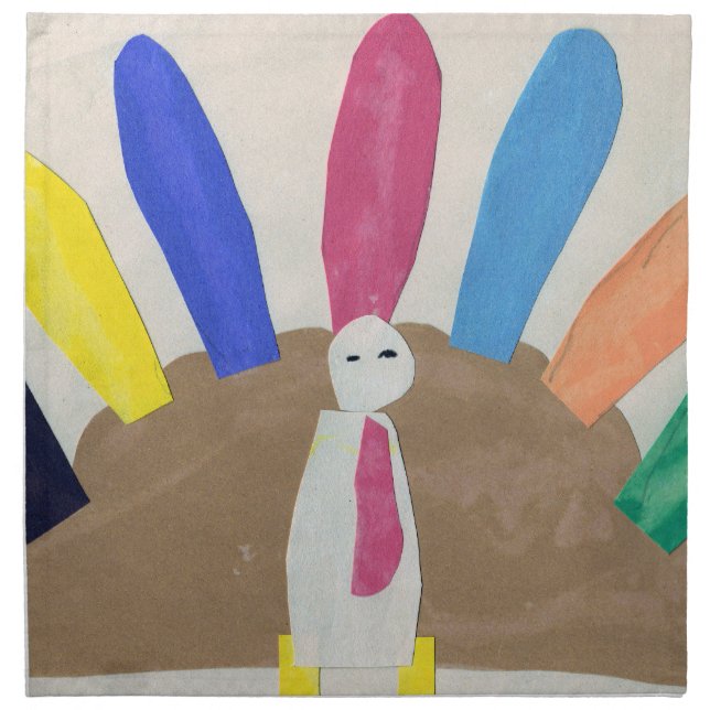 Thanksgiving Turkey collage by Victoria Shaylee, a Cloth Napkin (Front)