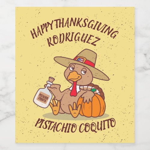 Thanksgiving Turkey Coquito Wine Label