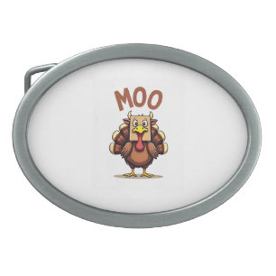 Thanksgiving Turkey cow moo Funny Men Women Thanks Belt Buckle