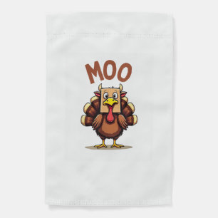 Thanksgiving Turkey cow moo Funny Men Women Thanks Garden Flag