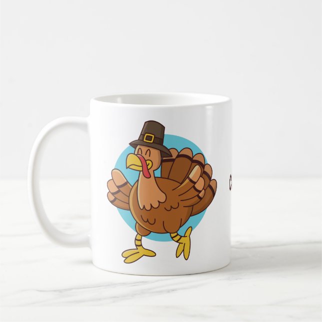 Thanksgiving Turkey custom name mugs (Left)