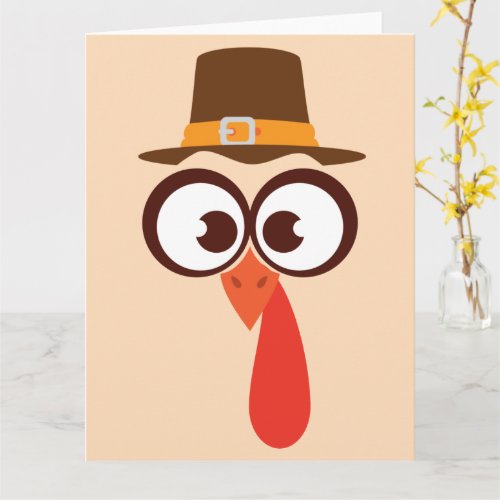 Thanksgiving Turkey Cute Funny Silly Face Cartoon Card