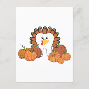 Thanksgiving Turkey Dental Dentist Teeth  Holiday Postcard