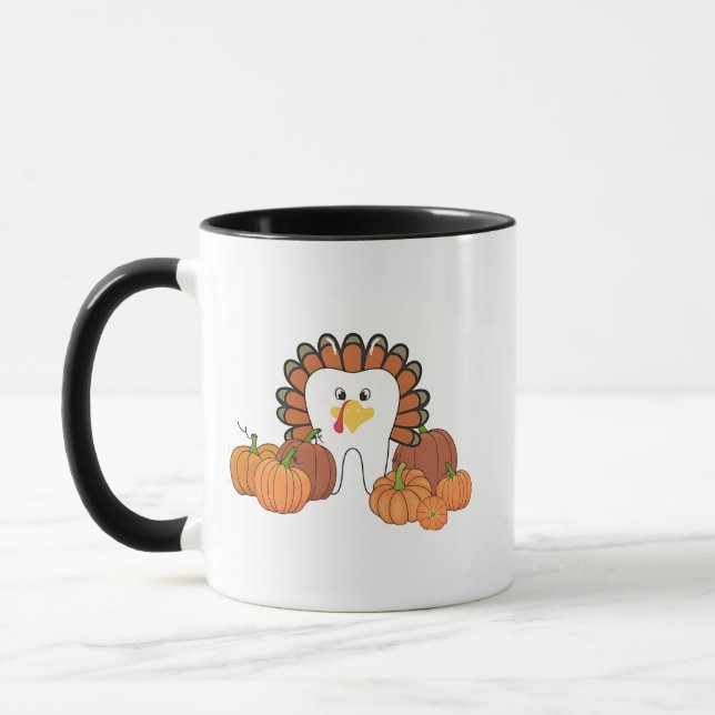Thanksgiving Turkey Dental Dentist Teeth  Mug (Left)