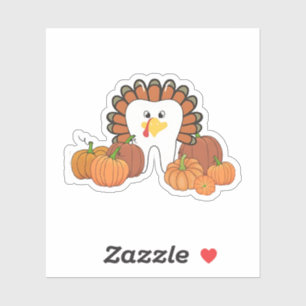 Thanksgiving Turkey Dental Dentist Teeth Sticker