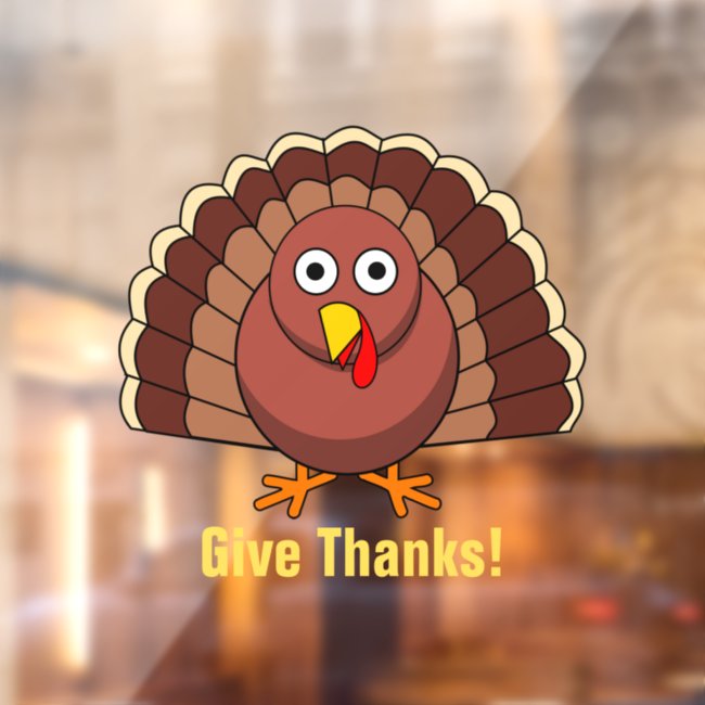 Thanksgiving Turkey Design Window Cling