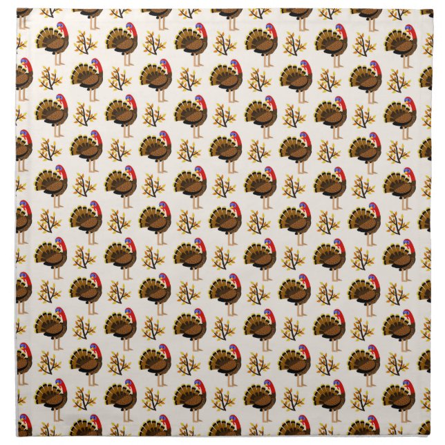Thanksgiving Turkey Dinner  Cloth Napkin (Front)
