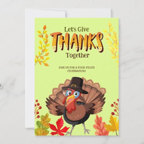 Thanksgiving Turkey Dinner Feast Invitation