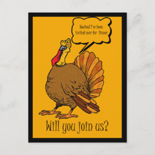 Thanksgiving Turkey Dinner Invitation Postcard