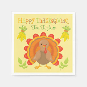 Thanksgiving Turkey Dinner Napkins
