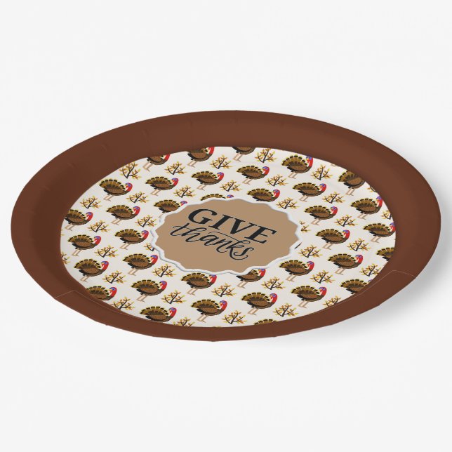 Thanksgiving Turkey Dinner   Paper Plates (Angled)
