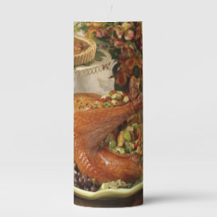 Thanksgiving turkey dinner pillar candle