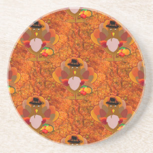 thanksgiving turkey drink coaster