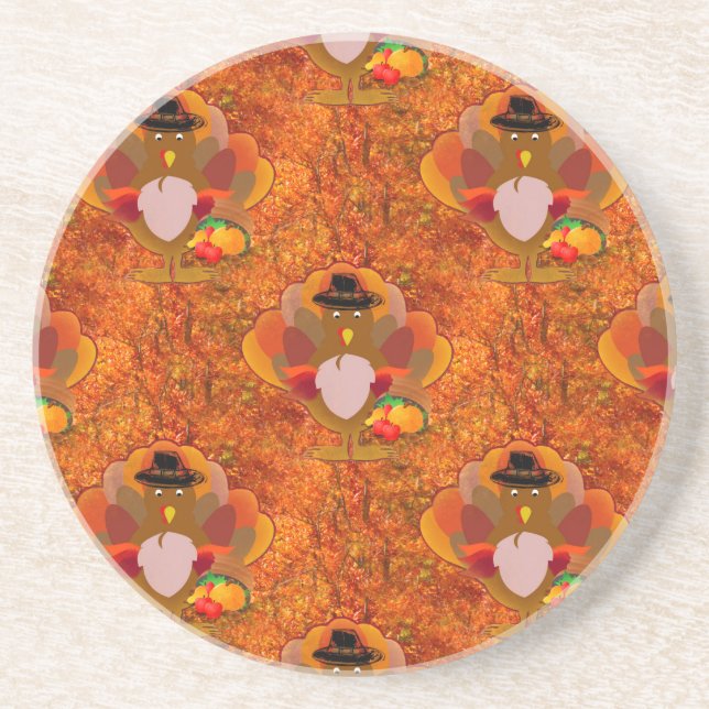 thanksgiving turkey drink coaster (Front)